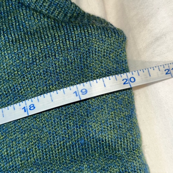 Vintage blue-green cardigan sweater vest - Picture 3 of 5